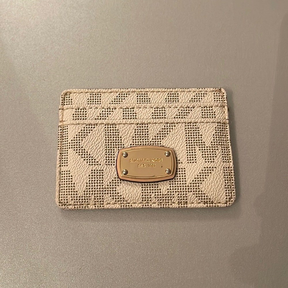 Michael Kors White Monogram Card Holder